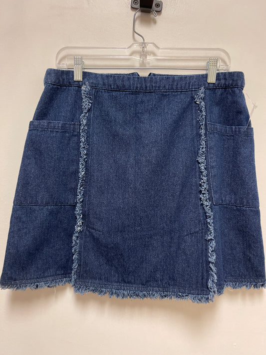 Skirt Midi By Umgee In Blue Denim, Size: L