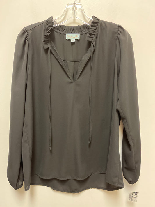 Top Long Sleeve By Veronica M In Black, Size: M