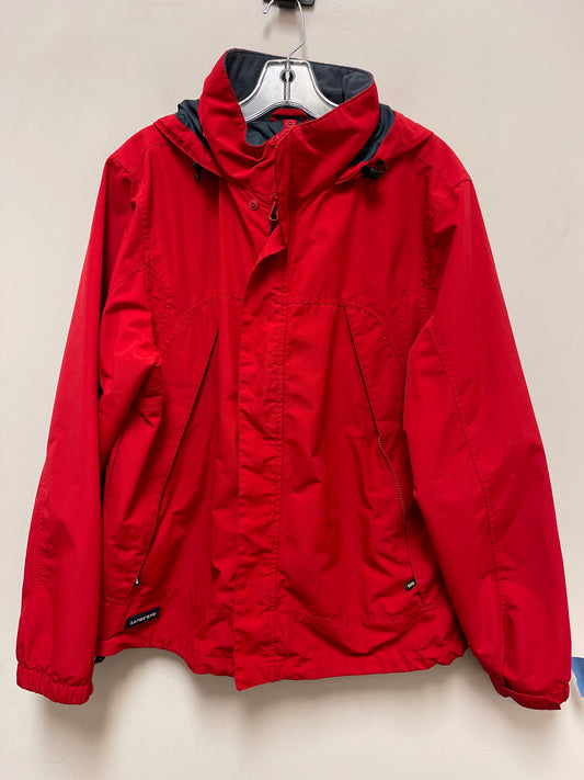 Jacket Windbreaker By Lands End In Red, Size: M