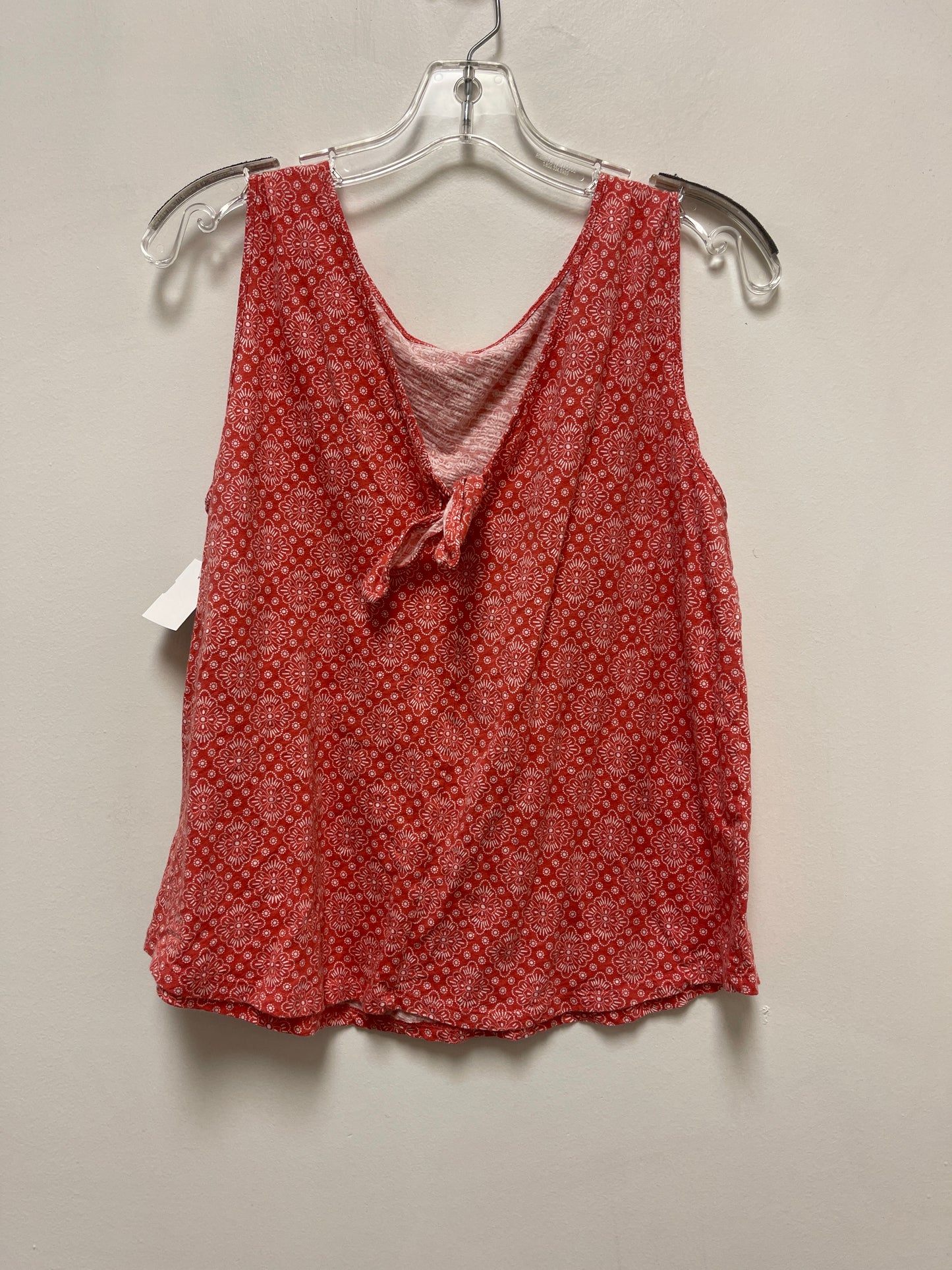 Red & White Top Sleeveless Loft, Size L