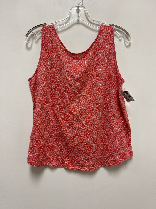 Red & White Top Sleeveless Loft, Size L