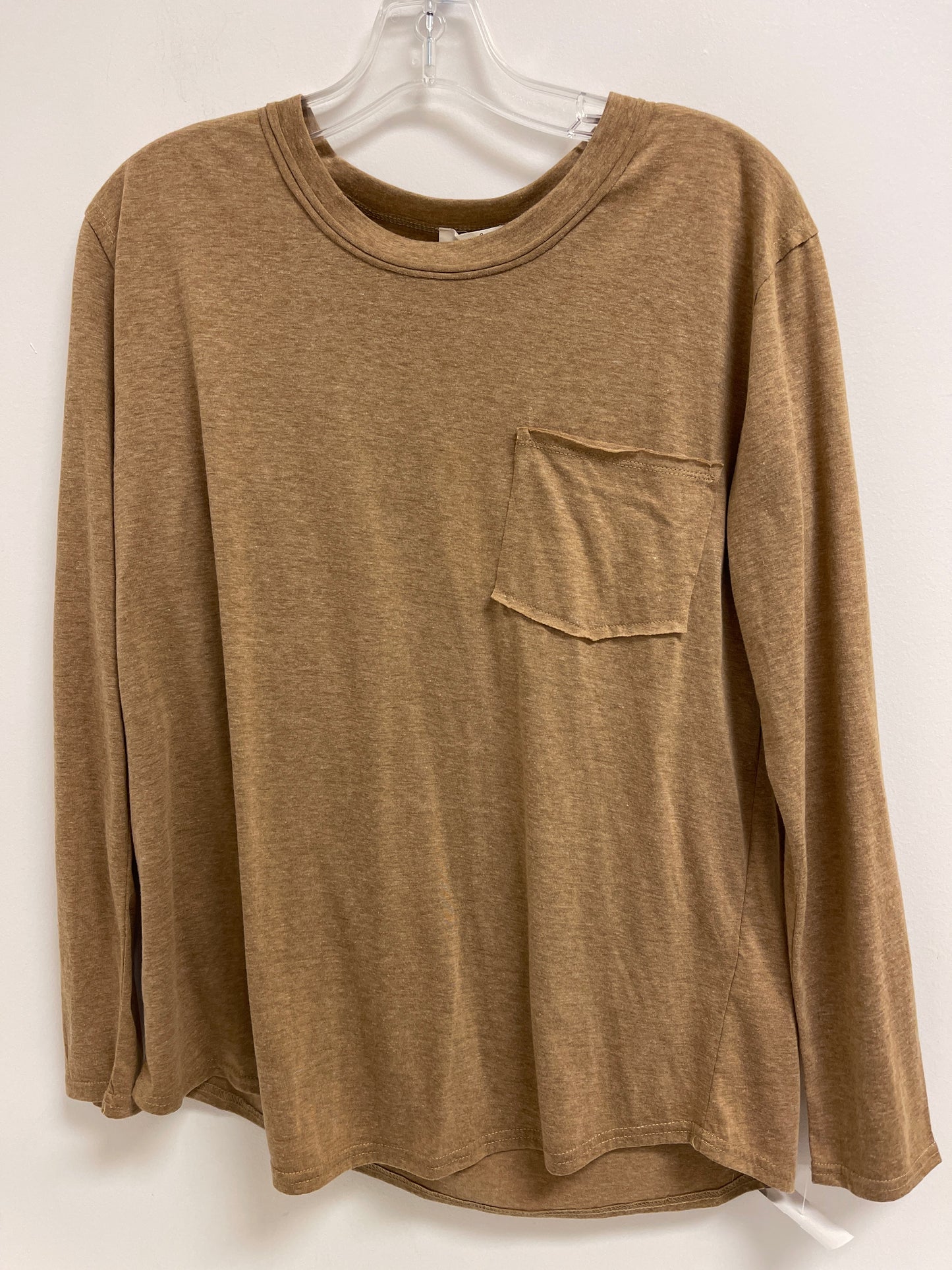 Brown Top Long Sleeve Basic Easel, Size S