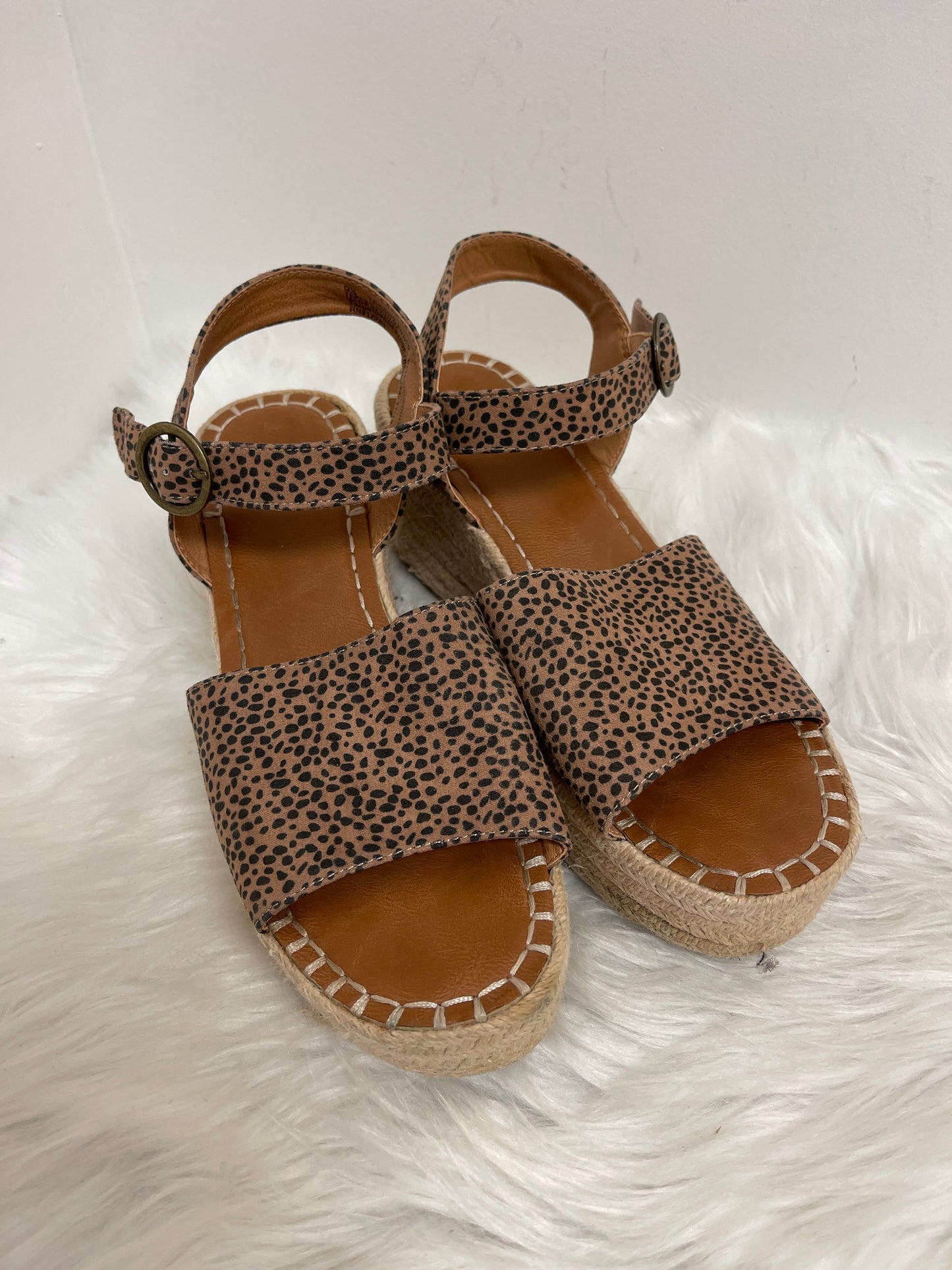 Animal Print Sandals Heels Platform Universal Thread, Size 9.5