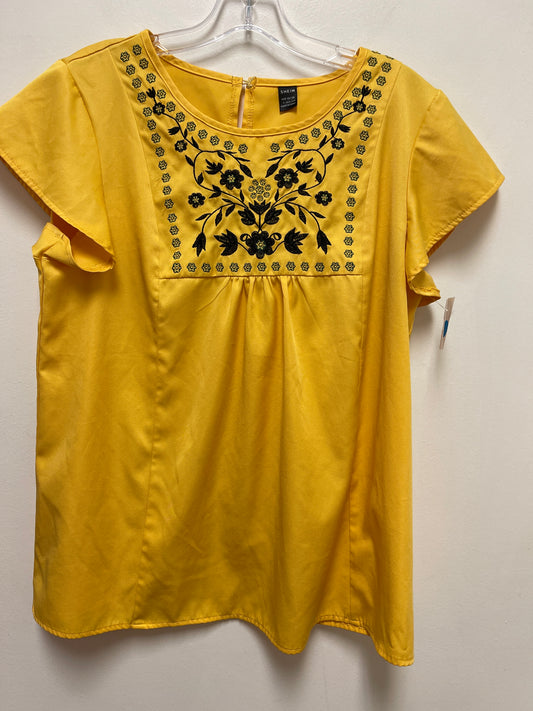 Yellow Top Long Sleeve Shein, Size L