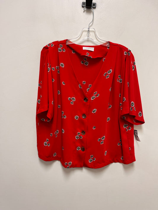 Red Blouse Short Sleeve Elodie, Size L