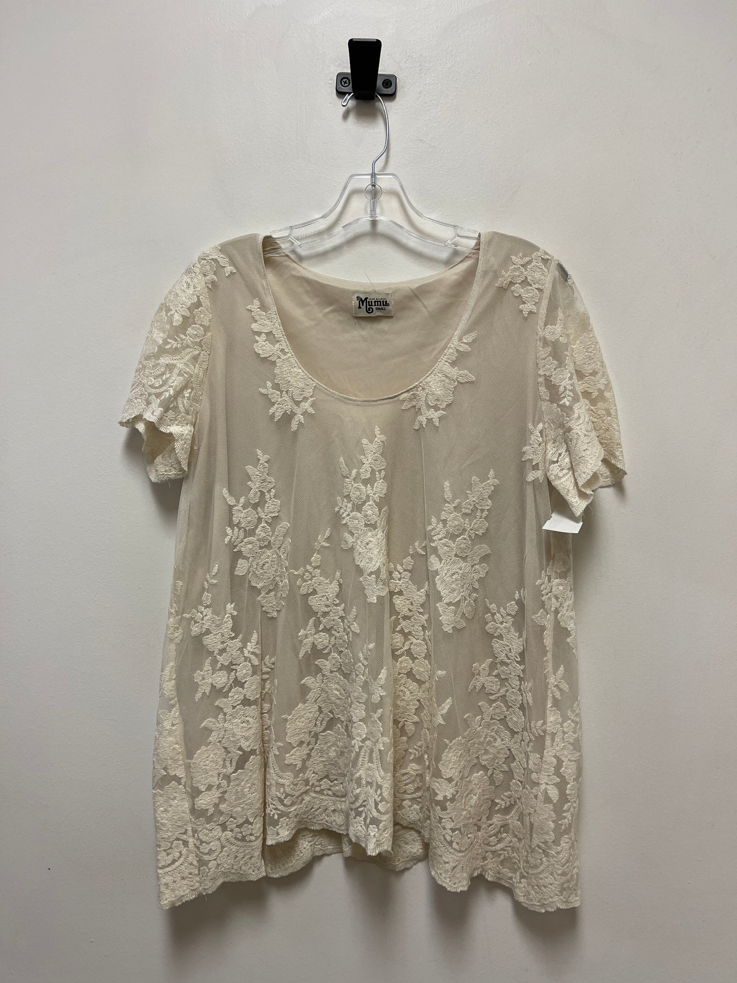 Cream Top Short Sleeve Mumu, Size S