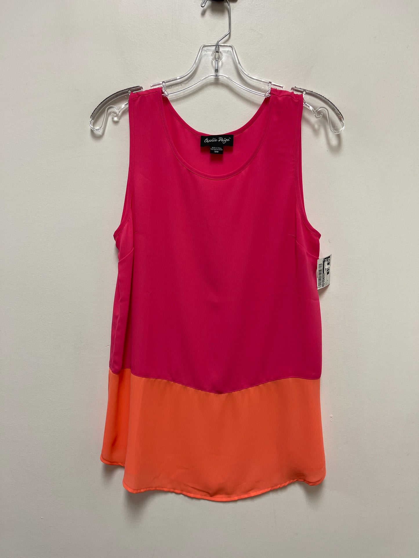 Top Sleeveless By Charlie Paige In Pink, Size: S