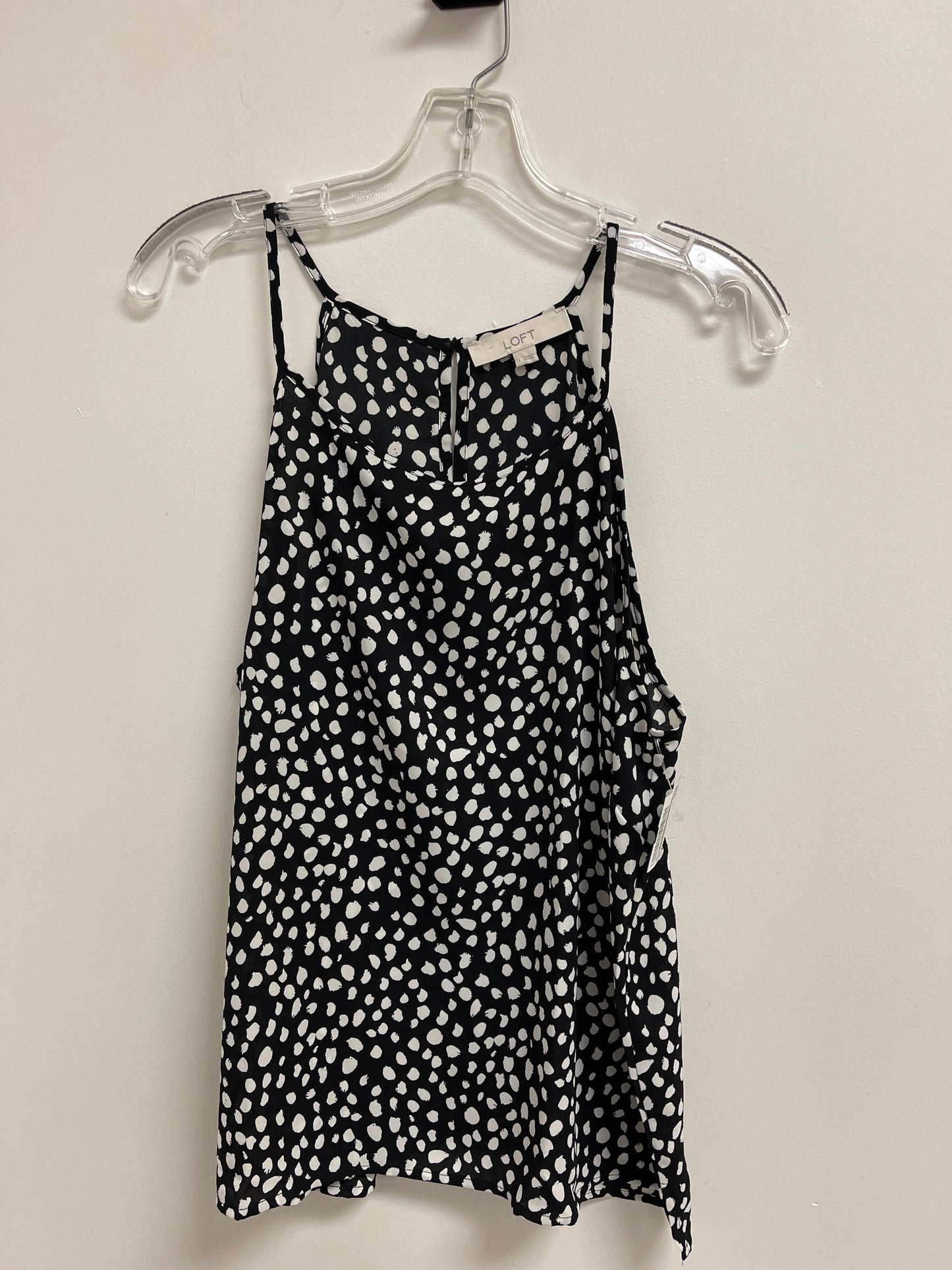 Top Sleeveless By Loft In Black & White, Size: L