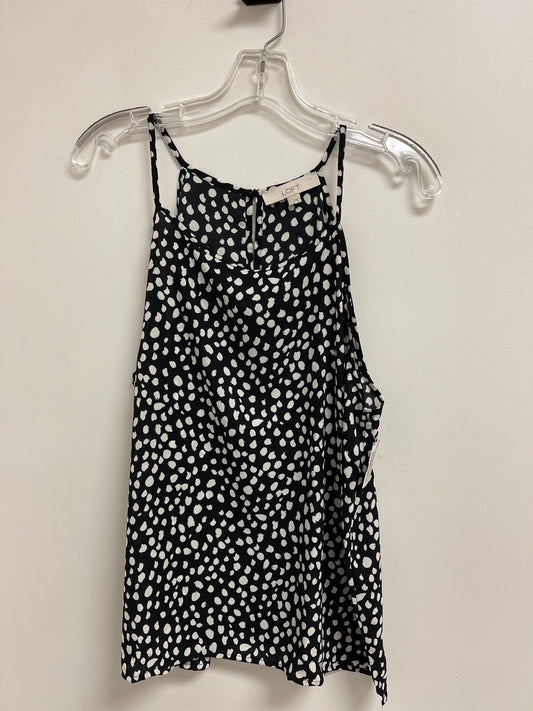 Top Sleeveless By Loft In Black & White, Size: L