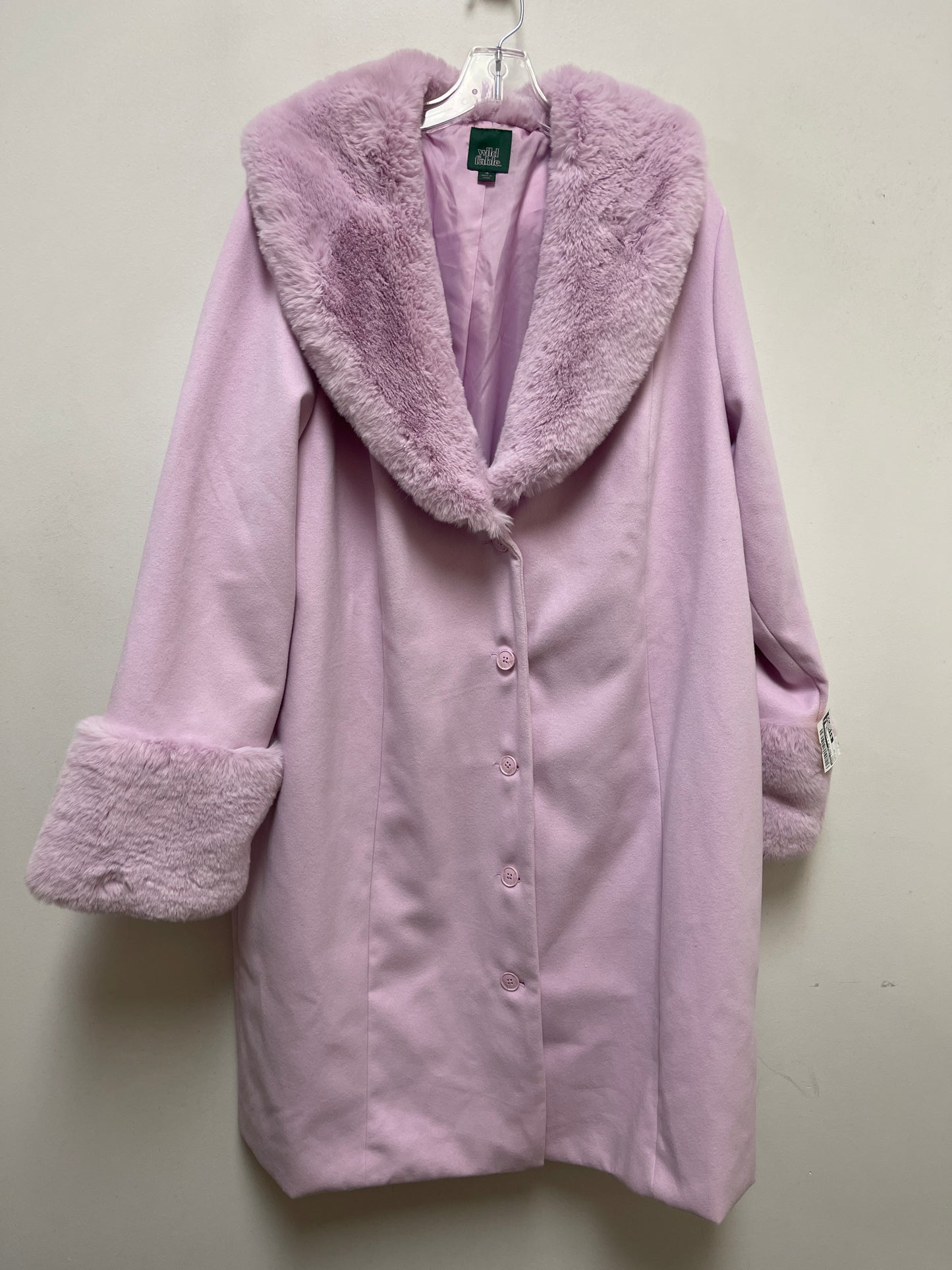 Coat Faux Fur & Sherpa By Wild Fable In Pink, Size: 1x