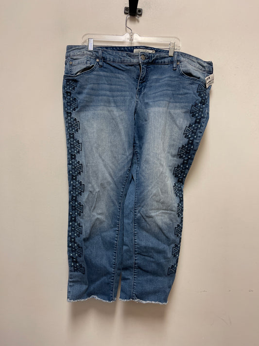 Jeans Cropped By Torrid In Blue Denim, Size: 20