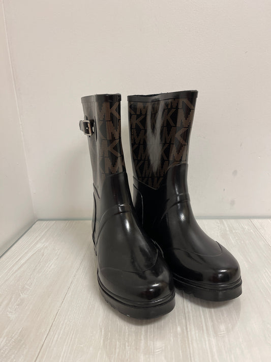 Boots Rain By Michael By Michael Kors In Black & Gold, Size: 8