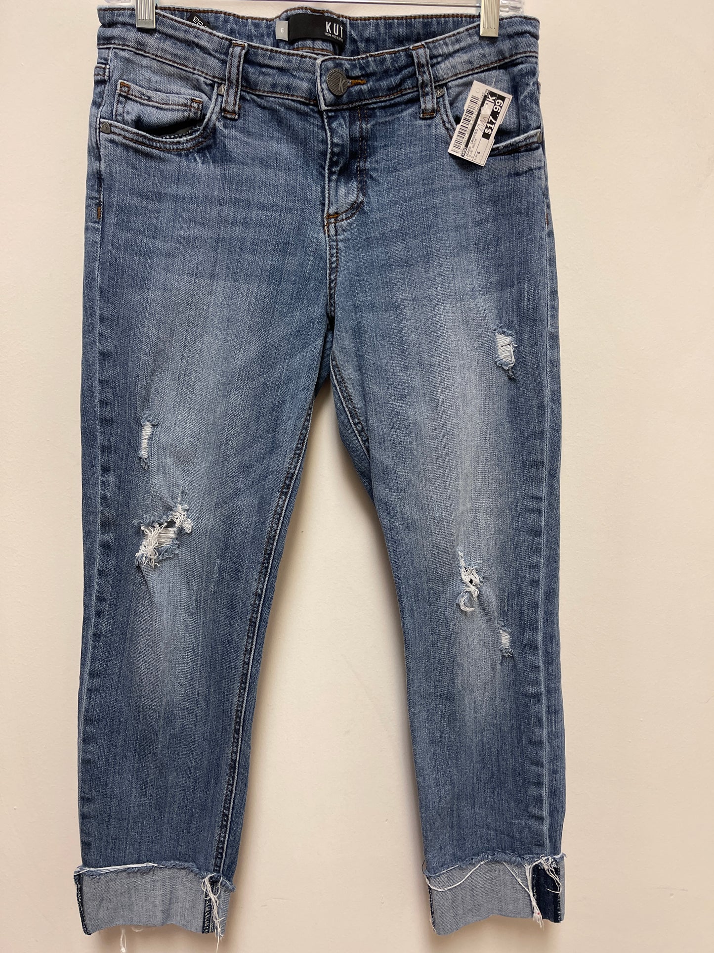 Jeans Cropped By Kut In Blue Denim, Size: 6