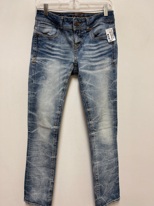 Jeans Straight By Buckle Black In Blue Denim, Size: 2