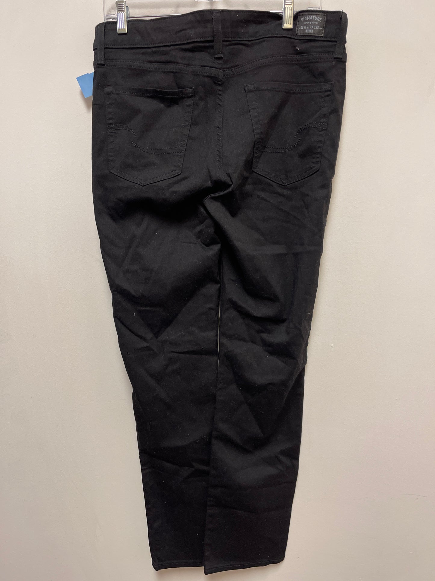 Jeans Straight By Levis In Black Denim, Size: 10