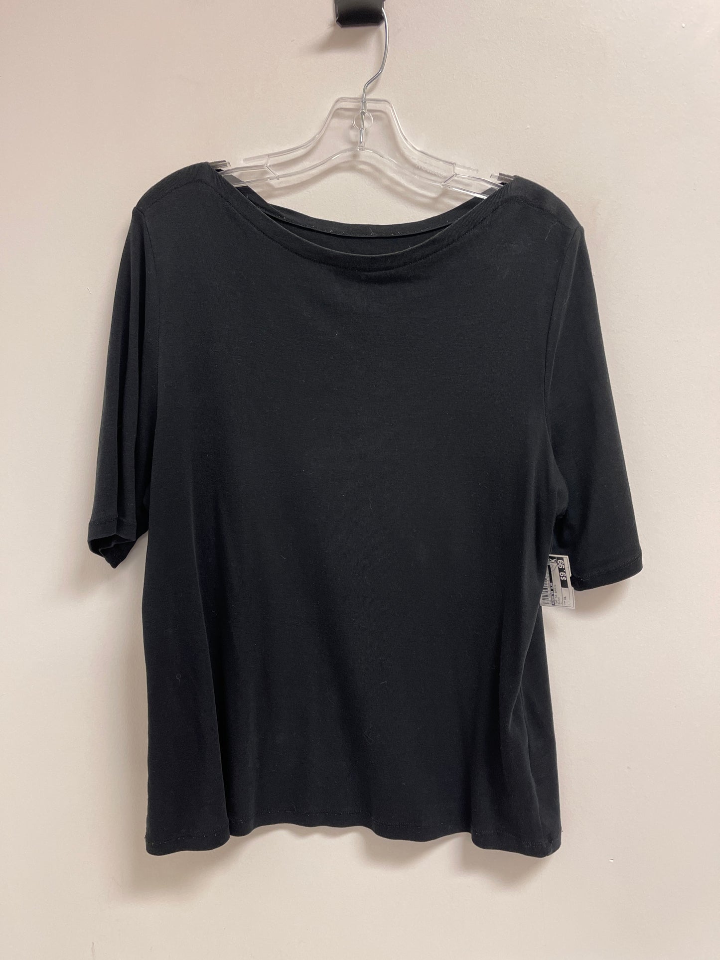 Top Short Sleeve Basic By Charter Club In Black, Size: Xl