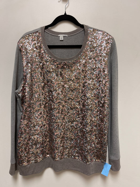 Sweater By Halogen In Grey & Pink, Size: Xl