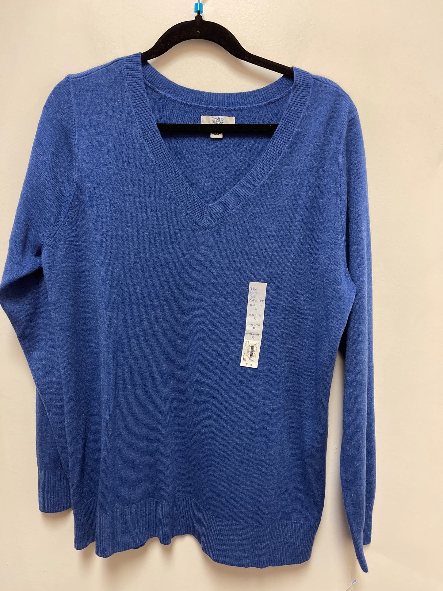 Sweater By Croft And Barrow In Blue, Size: Xl