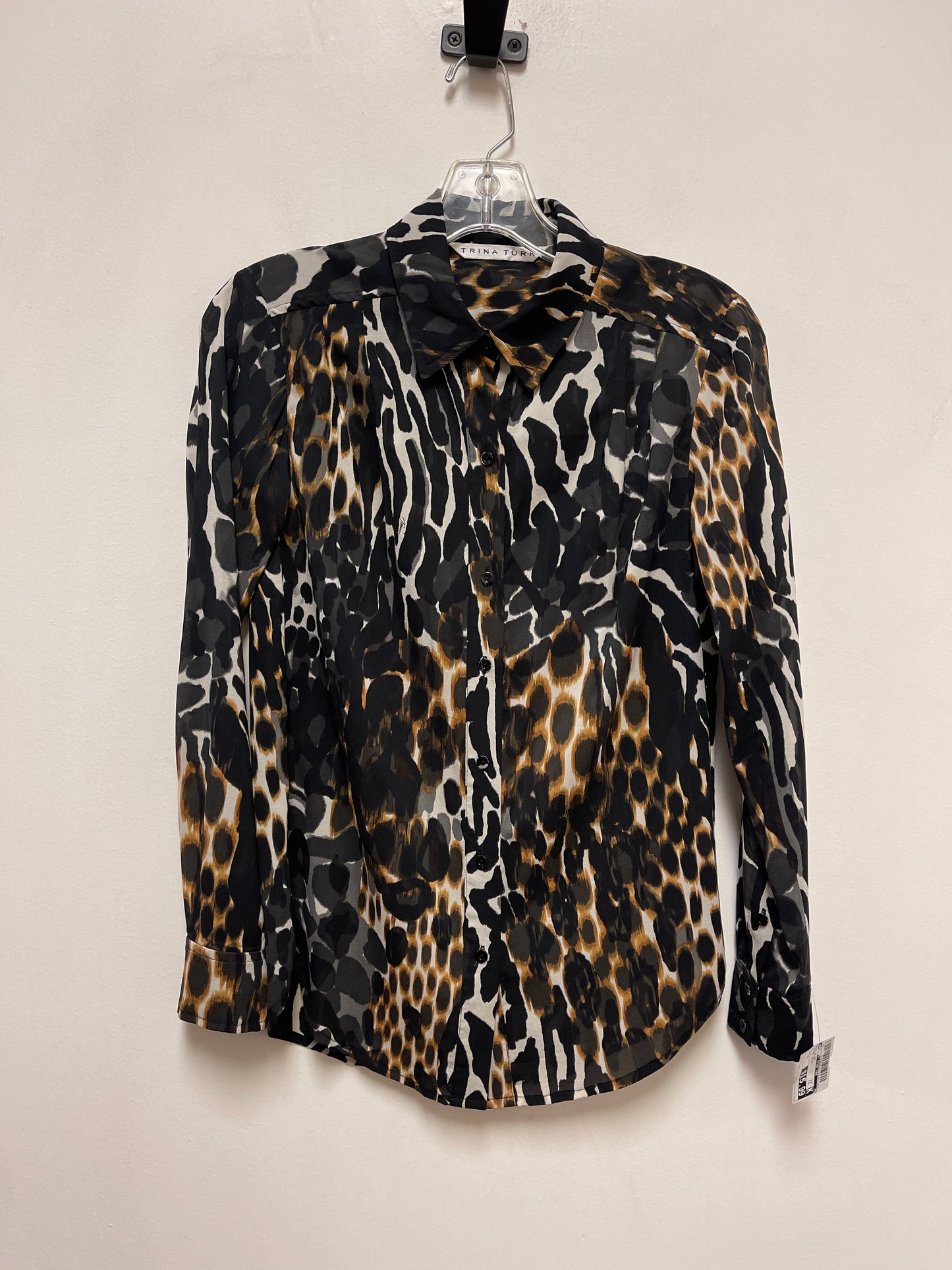 Blouse Long Sleeve By Trina By Trina Turk In Animal Print, Size: S