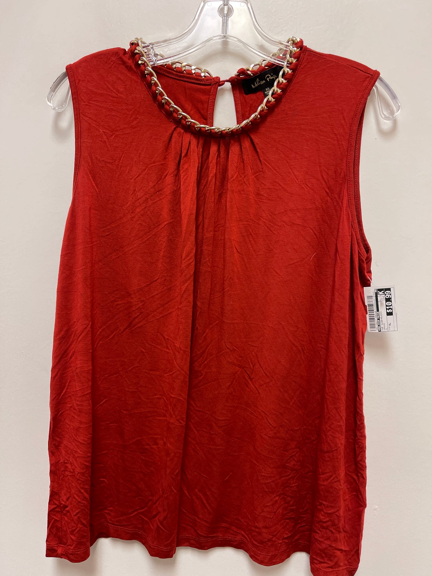 Top Sleeveless By Melissa Paige In Orange, Size: Xl