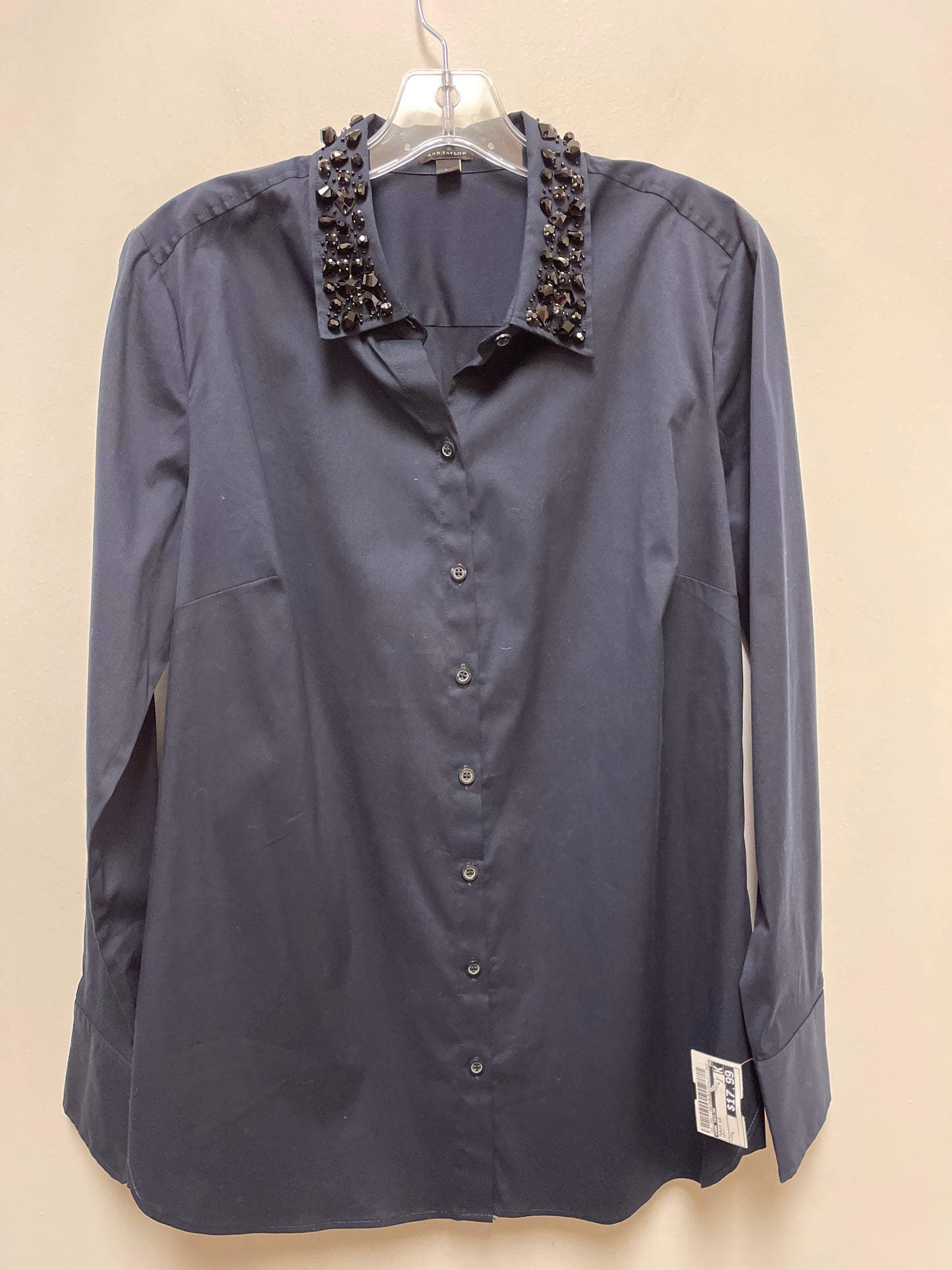 Tunic Long Sleeve By Ann Taylor In Navy, Size: L