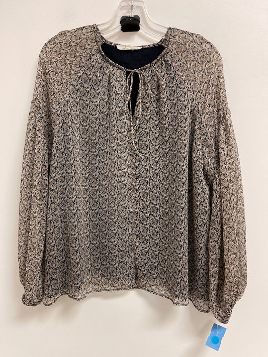 Top Long Sleeve By Clothes Mentor In Blue & Tan, Size: M