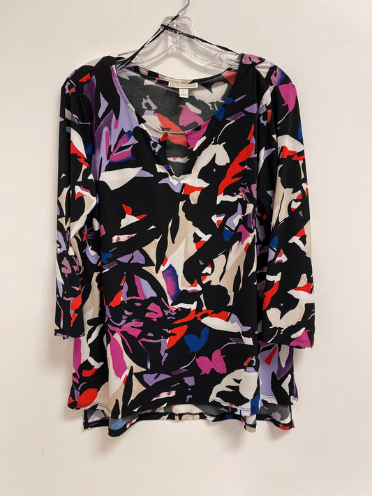 Top Long Sleeve By Dana Buchman In Multi-colored, Size: L