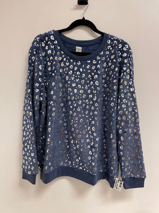 Sweater By Clothes Mentor In Blue & Silver, Size: 2x