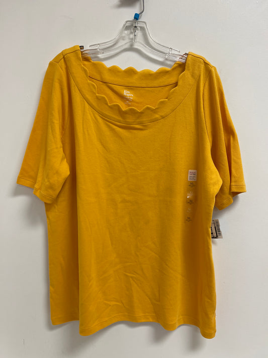 Top Long Sleeve By Kim Rogers In Yellow, Size: Xl