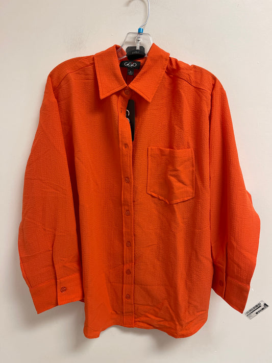 Blouse Long Sleeve By Gigio In Orange, Size: S