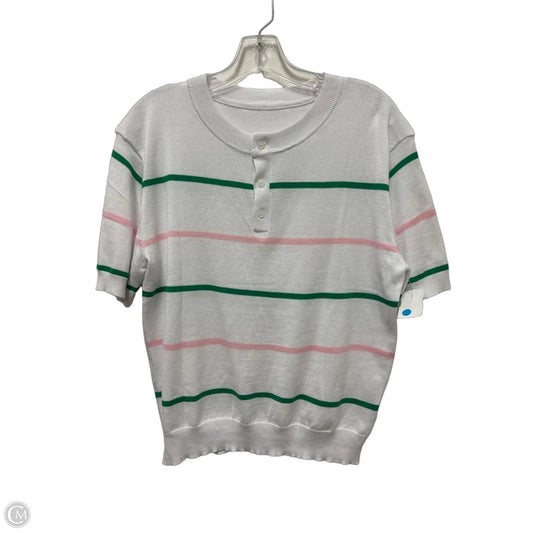 Sweater Short Sleeve By Clothes Mentor In White, Size: M