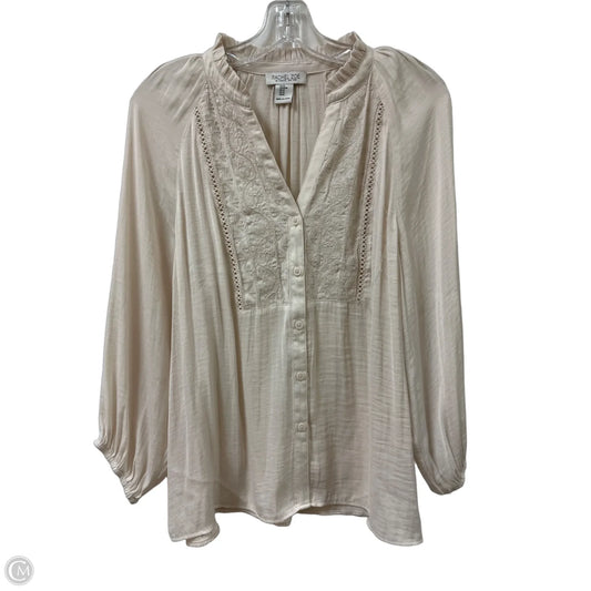 Blouse Long Sleeve By Rachel Zoe In Cream, Size: M
