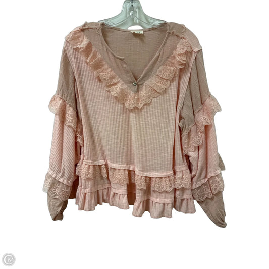 Top Long Sleeve By Pol In Pink, Size: S