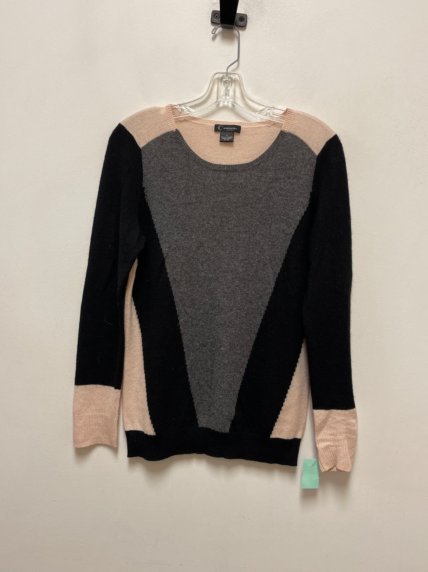 Sweater By Bloomingdales In Black & Grey, Size: M