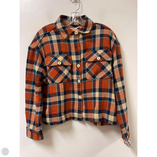 Jacket Shirt By Faherty In Blue & Orange, Size: S