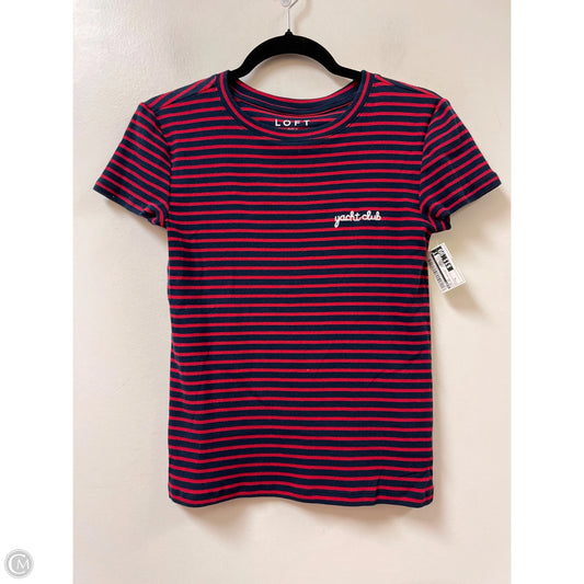 Top Short Sleeve By Loft In Striped Pattern, Size: S