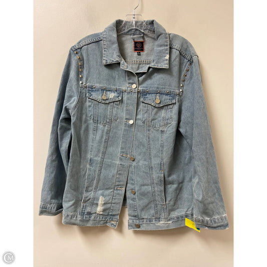 Jacket Denim By Clothes Mentor In Blue, Size: L