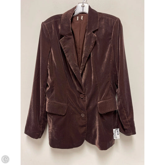 Blazer By Clothes Mentor In Brown, Size: L