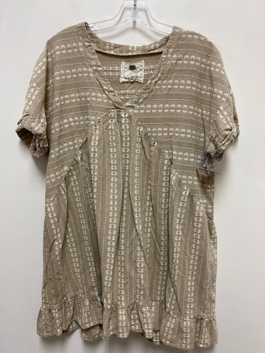 Dress Casual Short By Cupio In Brown & Cream, Size: Xl