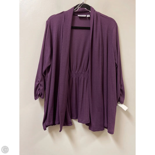 Sweater Cardigan By St Johns Bay In Purple, Size: 1x