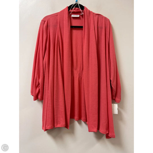 Sweater Cardigan By St Johns Bay In Coral, Size: 1x