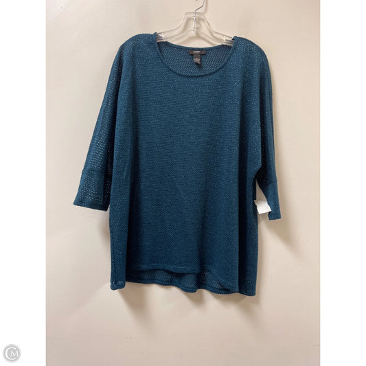 Top 3/4 Sleeve By Alfani In Teal, Size: 1x