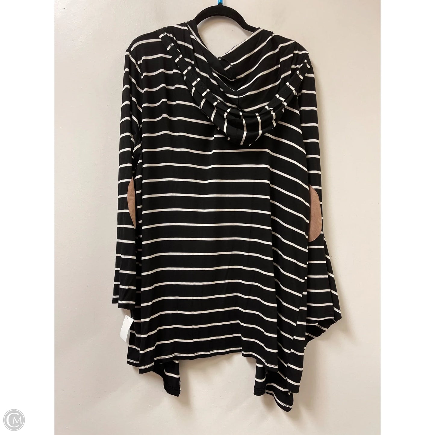 Sweater Cardigan By Clothes Mentor In Black & White, Size: 2x