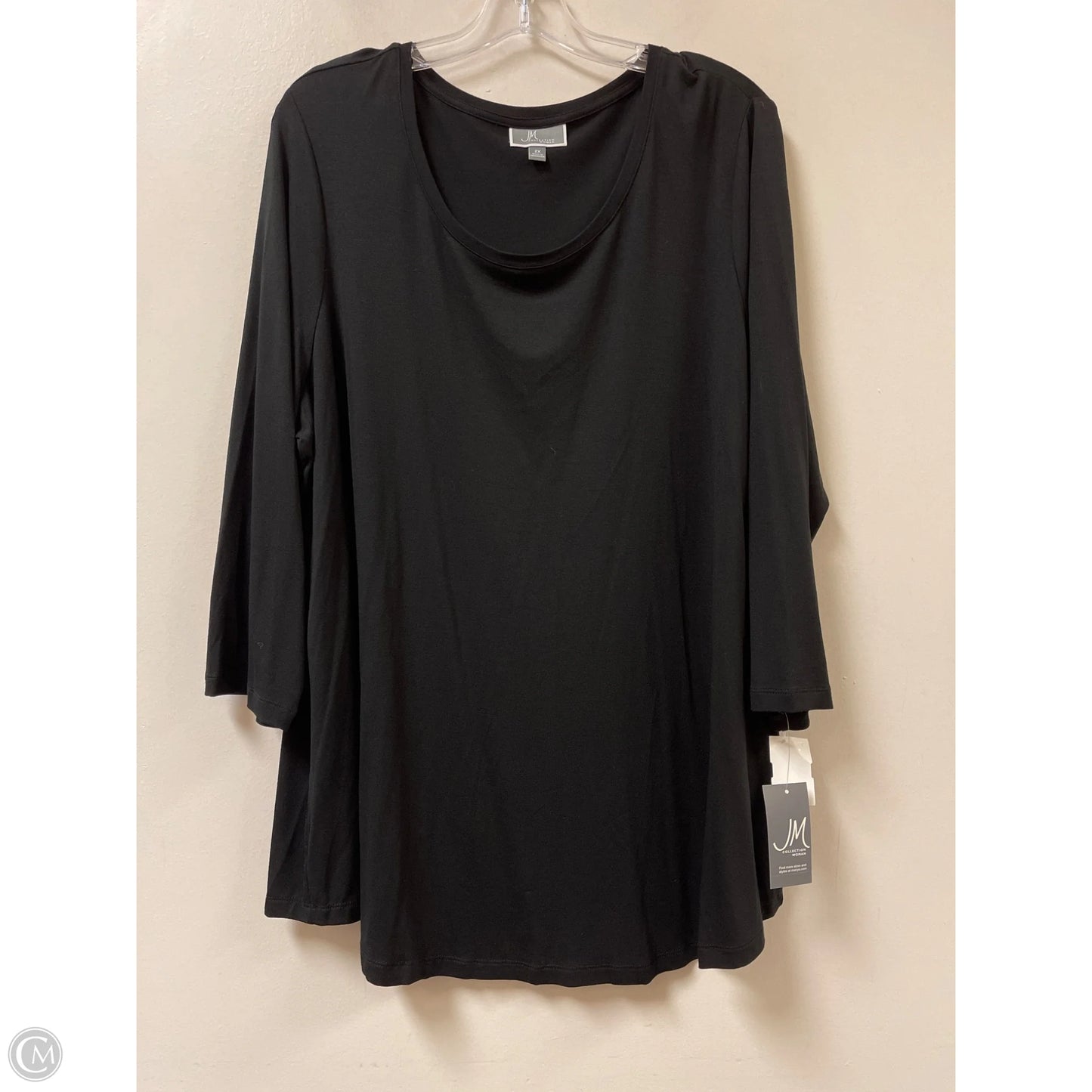 Top Long Sleeve By Jm Collections In Black, Size: 2x