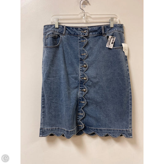 Skirt Midi By Cato In Blue Denim, Size: 12