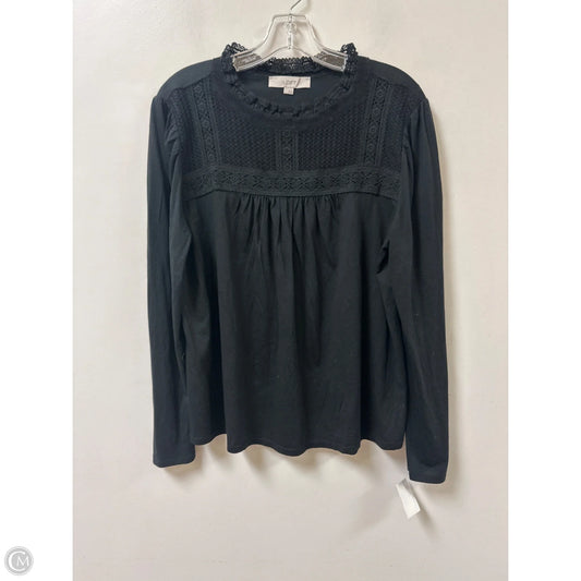 Top Long Sleeve By Loft In Black, Size: L