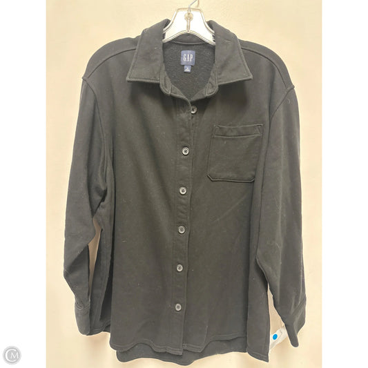 Jacket Shirt By Gap In Black, Size: M