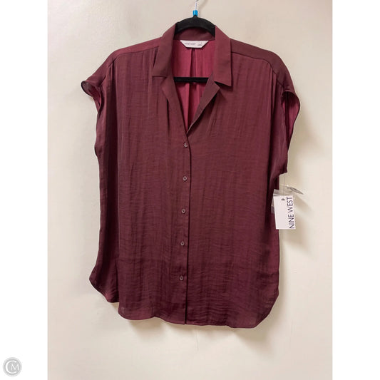 Top Short Sleeve By Nine West In Maroon, Size: L