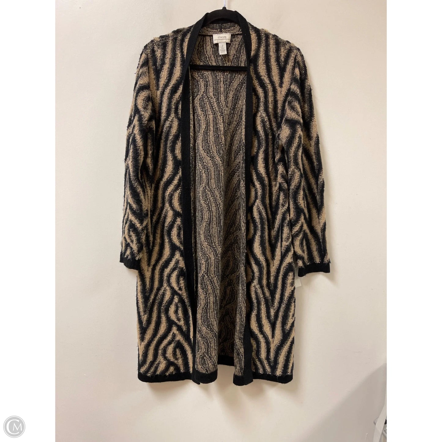 Sweater By Chicos In Zebra Print, Size: L