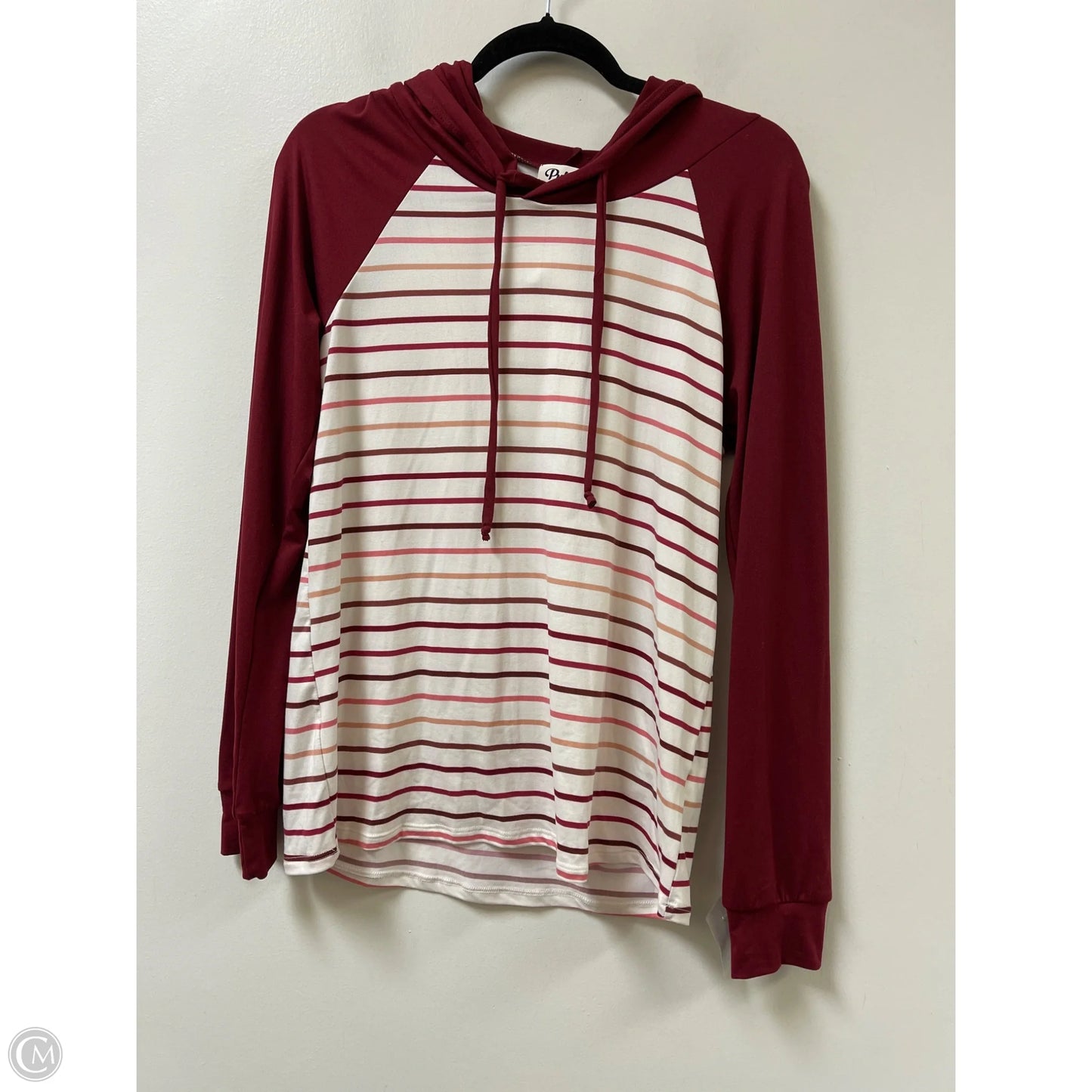 Sweatshirt Hoodie By Pulse In Red & White, Size: S